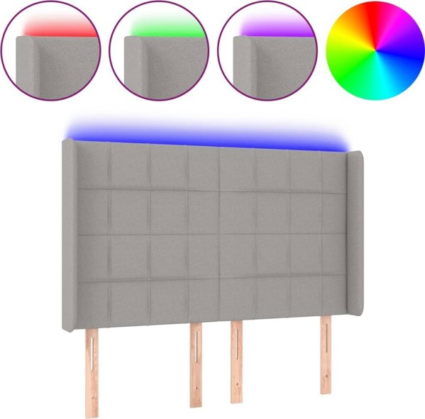 vidaXL Zaglozek giatou me LED, asprogkri, 147x16x118/128 cm, yfasma