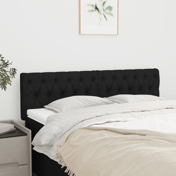 vidaXL Zaglowki do lozka, 2 szt., czarne, 72x7x78/88 cm, tkanina