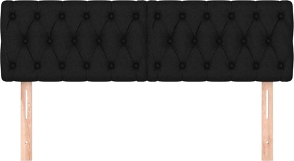 vidaXL Zaglowki do lozka, 2 szt., czarne, 72x7x78/88 cm, tkanina