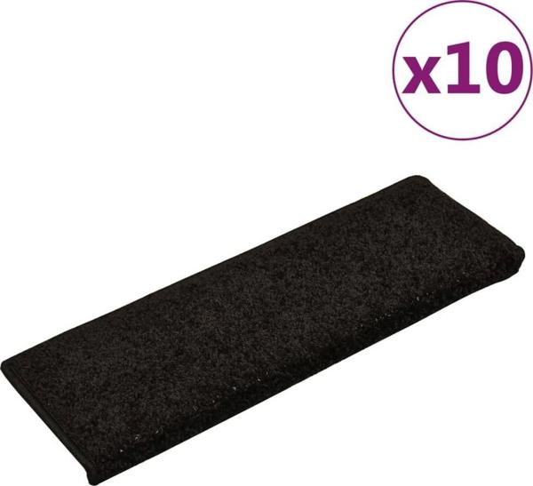 vidaXL Επενδύσεις σκαλοπατιών, 10 τεμ., 65x25 εκ., μαύρο