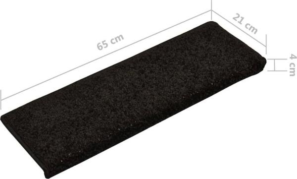 vidaXL Επενδύσεις σκαλοπατιών, 10 τεμ., 65x25 εκ., μαύρο