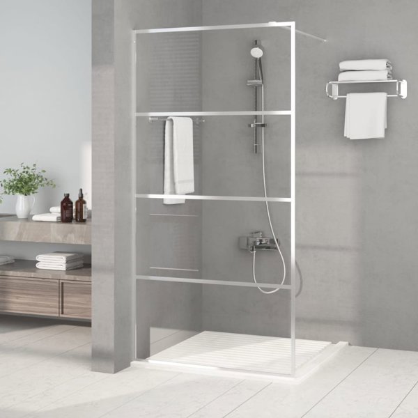vidaXL ασημένια υαλοπετάσμα μπάνιου, 100x195 εκ., διαφανές γυαλί ESG