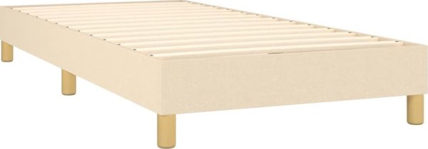 vidaXL Κρεβάτι continental με στρώμα, κρεμ, 80x200 cm, ύφασμα