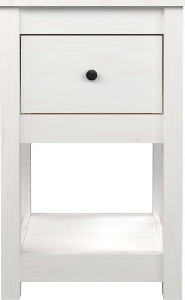 vidaXL Κομοδίνα, σετ 2 τεμ., λευκό, 40x35x61,5 cm, ανοιχτό ξύλο πεύκου