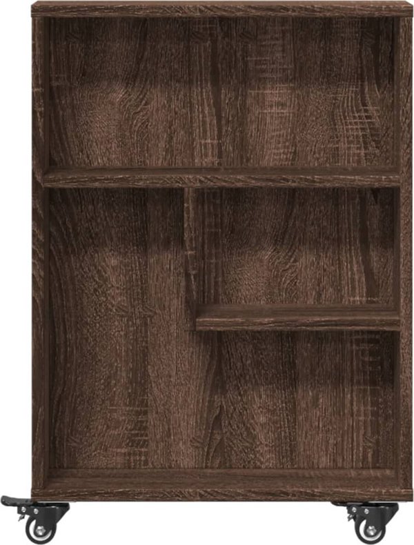 vidaXL Waski wozek pomocniczy, brazowy dab, 48x13x68 cm