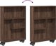 vidaXL Waski wozek pomocniczy, brazowy dab, 48x13x68 cm