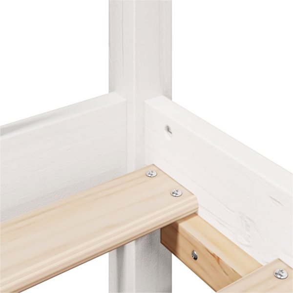 vidaXL Κρεβατοκάμαρα με Κεφαλάρι, Λευκό, 150x200 εκ., Από Μασίφ Πεύκο