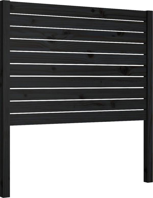 vidaXL Κεφαλάρι κρεβατιού, μαύρο, 81x4x100 cm, μασίφ πεύκο