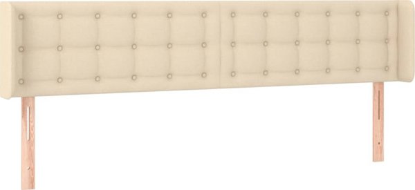 vidaXL Κεφαλάρι για κρεβάτι με LED, κρεμ, 183x16x78/88 cm, ύφασμα