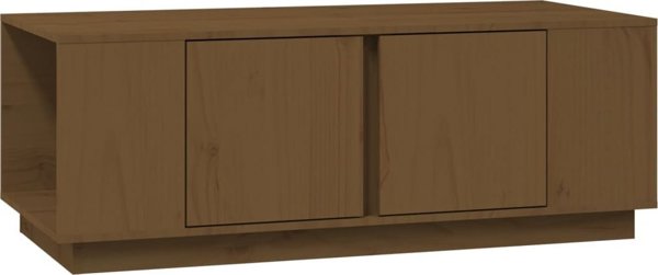 vidaXL Stolik kawowy miodowy braz 110x50x40 cm lite drewno sosnowe