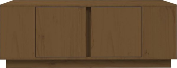 vidaXL Stolik kawowy miodowy braz 110x50x40 cm lite drewno sosnowe