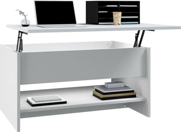 vidaXL Τραπέζι Καφέ, λευκό, 80x50x40 cm, σύνθετο ξύλο