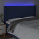 Κεφαλάρι κρεβατιού vidaXL με LED, μπλε, 163x16x118/128 εκ., ύφασμα