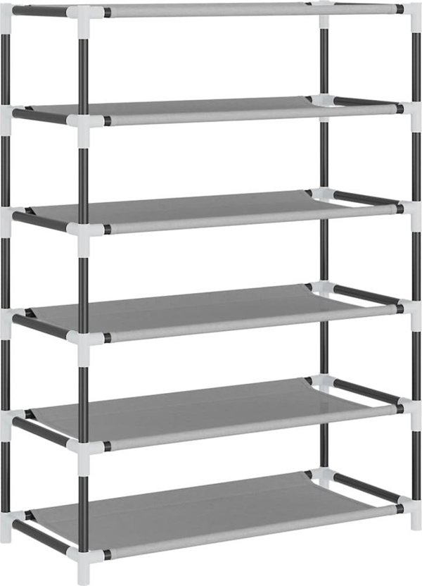 vidaXL Ντουλάπι παπουτσιών, γκρι, 60x28x90 cm, υφασμάτινο