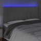 vidaXL Κεφαλάρι κρεβατιού με LED, ανοιχτό γκρι, 160x5x118/128 εκ., βελούδο