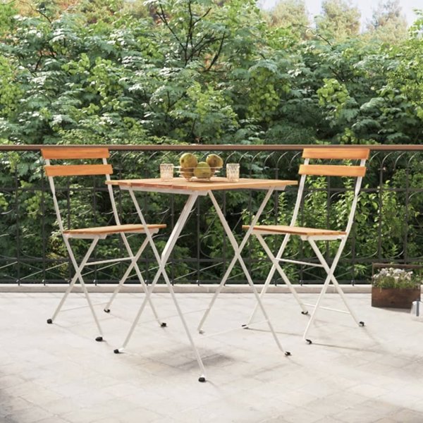 vidaXL Σετ bistro 3 τεμαχιων αναδιπλουμενο, ξυλο ακακιας και ατσαλι
