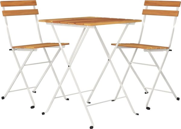vidaXL Σετ bistro 3 τεμαχιων αναδιπλουμενο, ξυλο ακακιας και ατσαλι