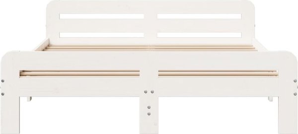 vidaXL Σκελετος κρεβατιου χωρις στρωμα λευκος 140x190 εκ απο ξυλο πευκου