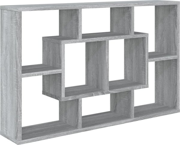 vidaXL Επιτοίχια ραφιέρα γκρι δρυς sonoma 85x16x52,5 cm