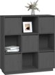 vidaXL Szafka, szara, 110,5x35x117 cm, lite drewno sosnowe