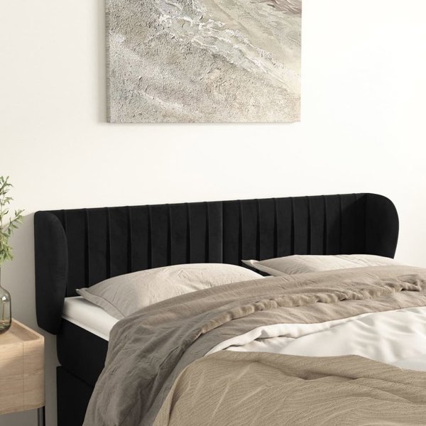 vidaXL Zaglowek uszak, czarny, 147x23x78/88 cm, ακσαμιτινο