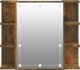 vidaXL Έπιπλο με καθρέφτη και LED, καμένο δρυς, 70x16,5x60 εκ
