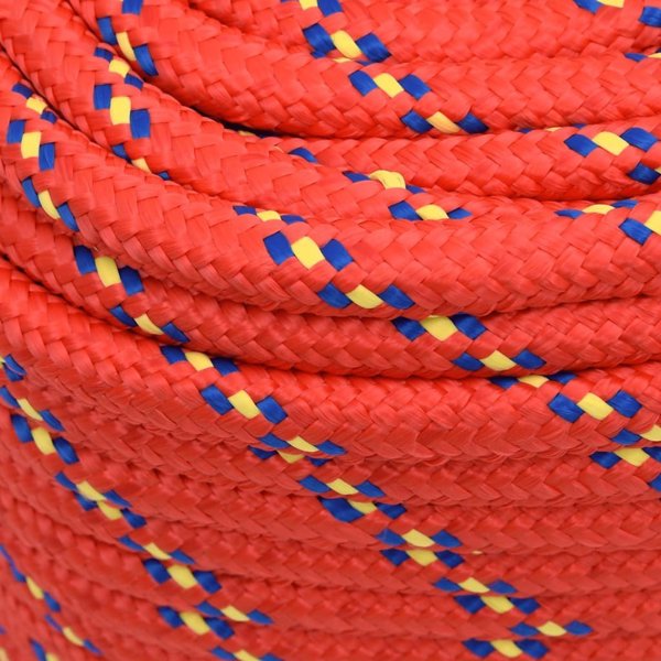 vidaXL Linka zeglarska, czerwona, 16 mm, 25 m, polipropylen