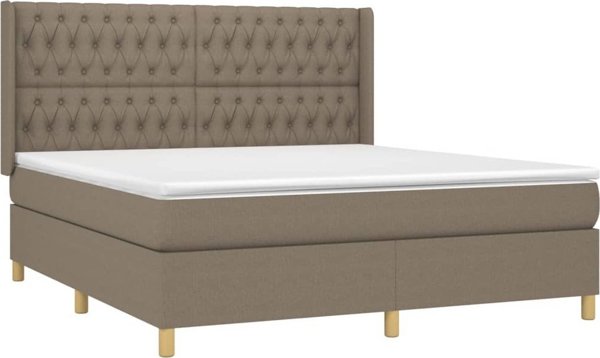 vidaXL Στρώμα Κοντινεντάλ με Μαξιλάρι, Taupe, 180x200 εκ, Ύφασμα