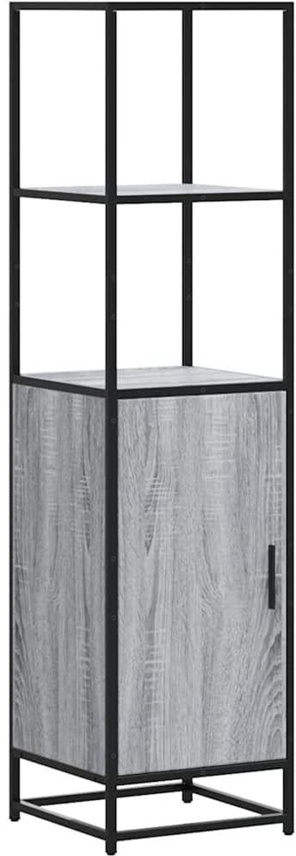 vidaXL Υψηλό Ντουλάπι Μπάνιου, Γκρι Δρυς Sonoma, 35,5x35x139 εκ.