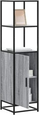 vidaXL Υψηλό Ντουλάπι Μπάνιου, Γκρι Δρυς Sonoma, 35,5x35x139 εκ.
