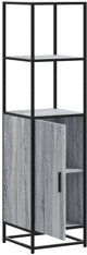 vidaXL Υψηλό Ντουλάπι Μπάνιου, Γκρι Δρυς Sonoma, 35,5x35x139 εκ.