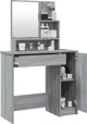 vidaXL Toaletka z lustrem szary dab sonoma 86,5x35x136 cm