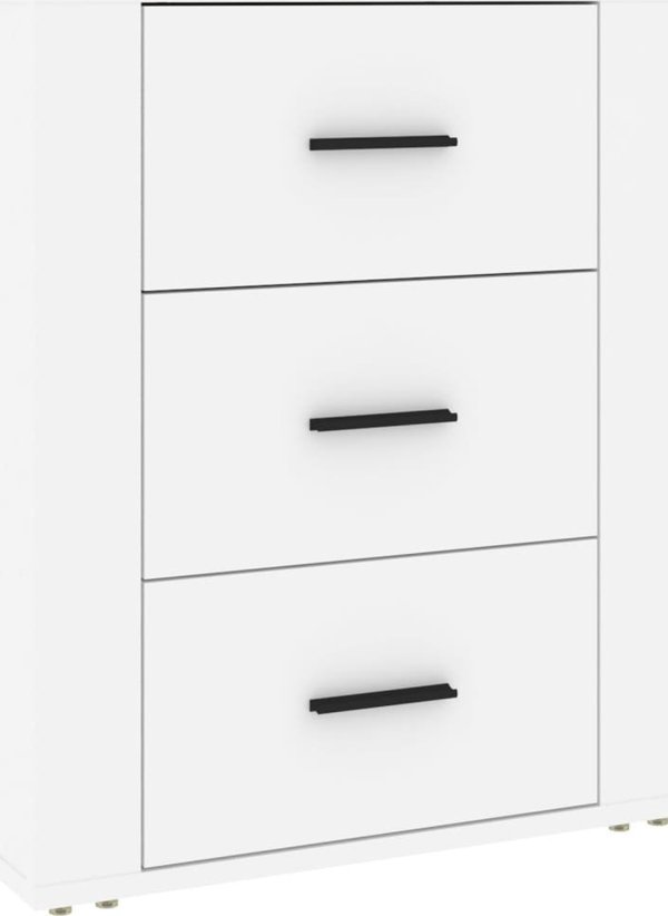 vidaXL Szafka nocna, λευκή, 50x36x60 cm, υλικό ξύλου στερεάς ξύλου