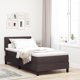 vidaXL Κρεβάτι Box Spring με Στρώμα, Σκούρο Καφέ Ύφασμα, 90x200 εκ.