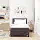 vidaXL Κρεβάτι Box Spring με Στρώμα, Σκούρο Καφέ Ύφασμα, 90x200 εκ.