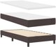 vidaXL Κρεβάτι Box Spring με Στρώμα, Σκούρο Καφέ Ύφασμα, 90x200 εκ.