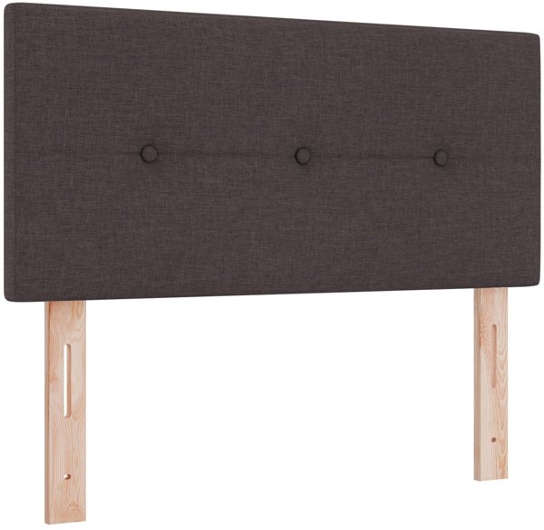 vidaXL Κρεβάτι Box Spring με Στρώμα, Σκούρο Καφέ Ύφασμα, 90x200 εκ.