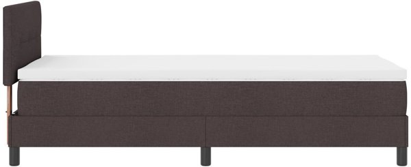 vidaXL Κρεβάτι Box Spring με Στρώμα, Σκούρο Καφέ Ύφασμα, 90x200 εκ.
