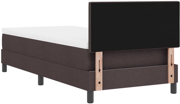 vidaXL Κρεβάτι Box Spring με Στρώμα, Σκούρο Καφέ Ύφασμα, 90x200 εκ.