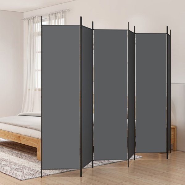 vidaXL vidaXL Parawan 6-panelowy, antracytowy, 300x200 cm, tkanina