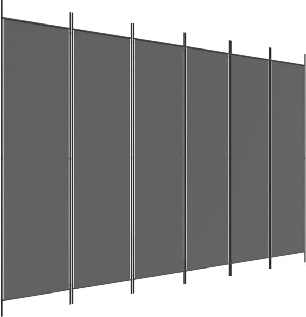 vidaXL vidaXL Parawan 6-panelowy, antracytowy, 300x200 cm, tkanina