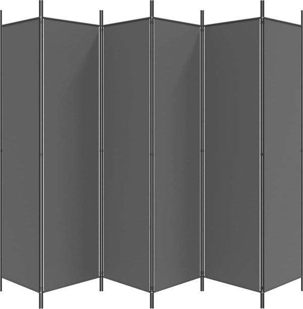 vidaXL vidaXL Parawan 6-panelowy, antracytowy, 300x200 cm, tkanina
