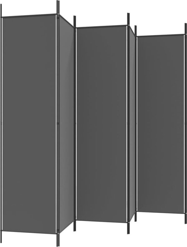 vidaXL vidaXL Parawan 6-panelowy, antracytowy, 300x200 cm, tkanina