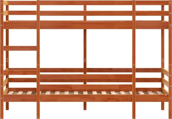 vidaXL Κουκέτα, κερωμένο καφέ, 90x200 εκ., από μασίφ πεύκο