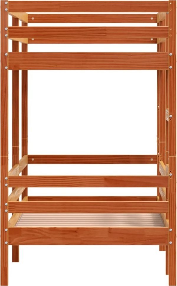 vidaXL Κουκέτα, κερωμένο καφέ, 90x200 εκ., από μασίφ πεύκο