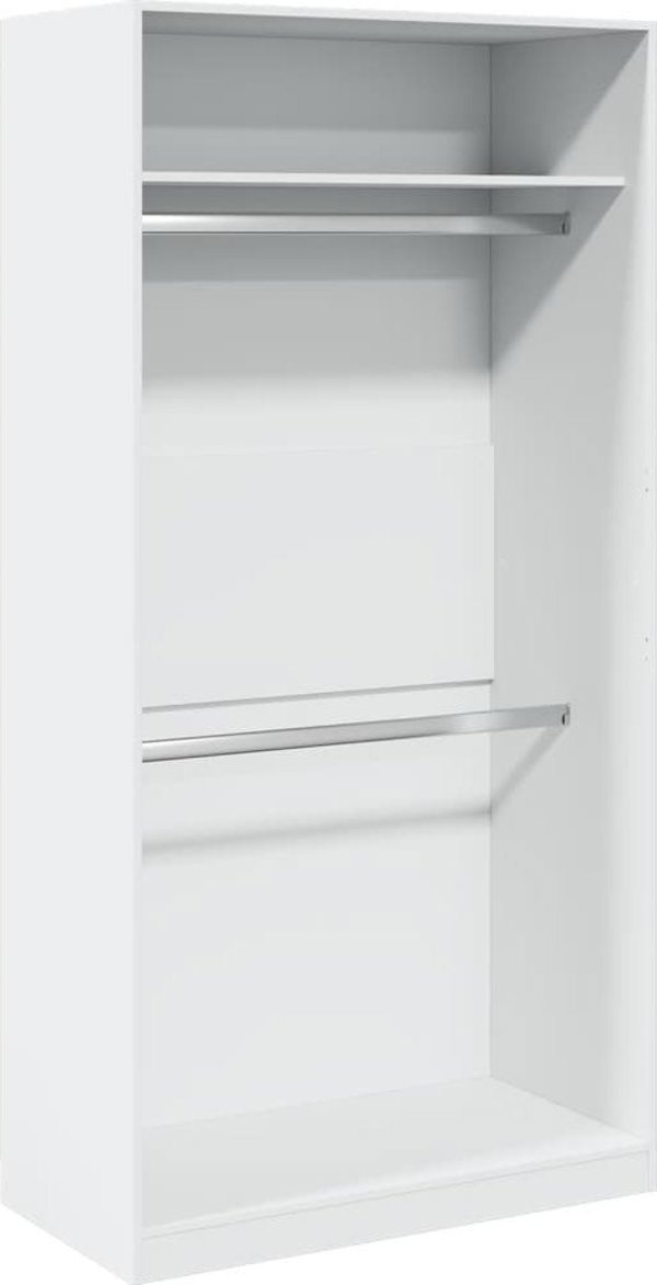 vidaXL Ντουλάπα Λευκή, 100x50x200 εκ., Ξυλοπολυμερές Υλικό