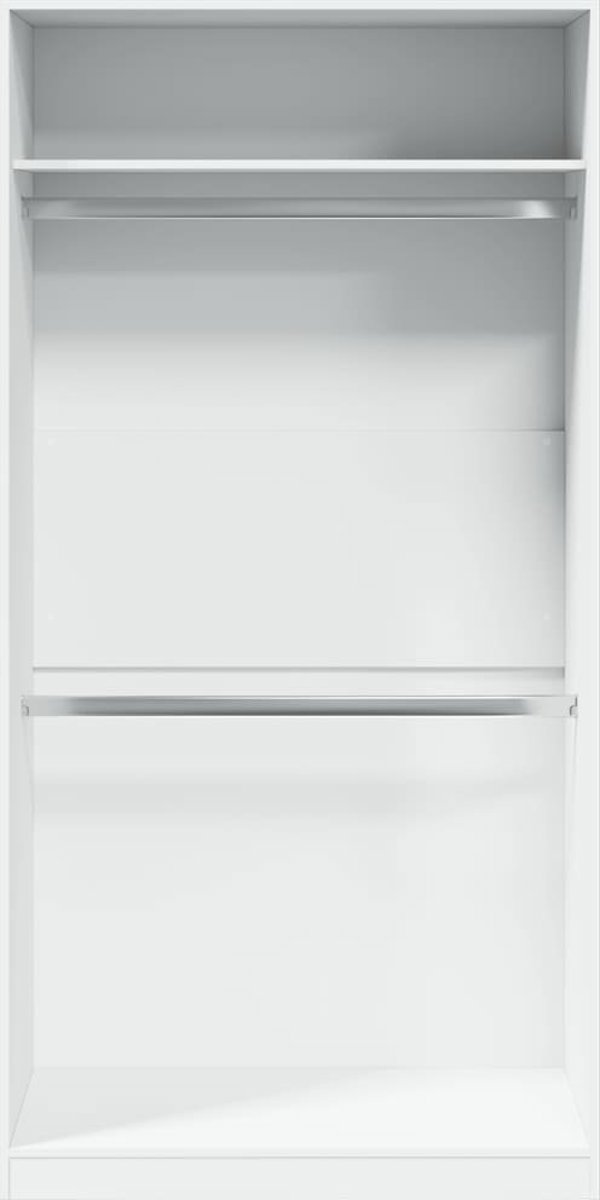 vidaXL Ντουλάπα Λευκή, 100x50x200 εκ., Ξυλοπολυμερές Υλικό