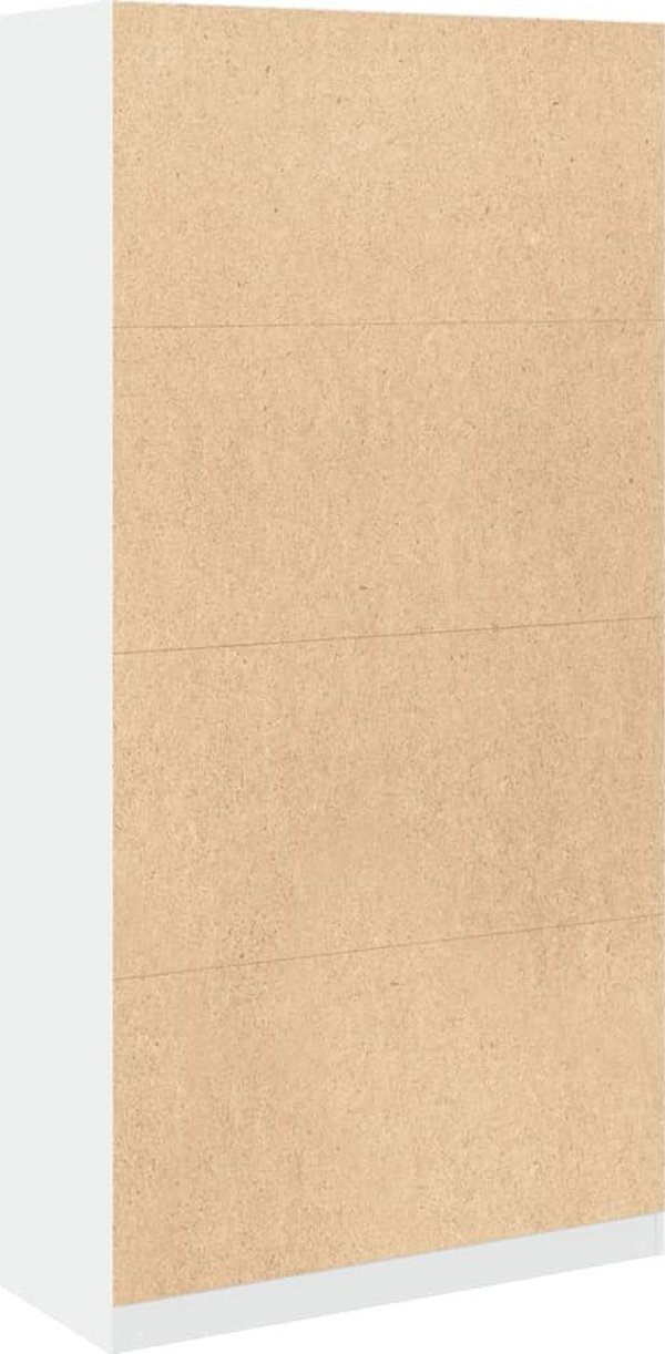 vidaXL Ντουλάπα Λευκή, 100x50x200 εκ., Ξυλοπολυμερές Υλικό