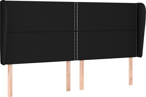 vidaXL Μαξιλάρι κεφαλιού uszak μαύρο 183 x 23 x 118/128 εκ. ύφασμα
