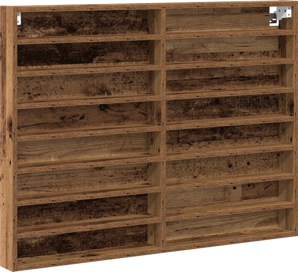 vidaXL Βιτρίνα Τοίχου από Μασίφ Παλαιό Ξύλο, 100x8.5x75 εκ.